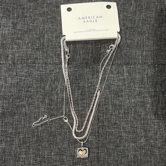 American Eagle Outfitters Jewelry - American Eagle Outfitters Silver and Gold Heart Necklace